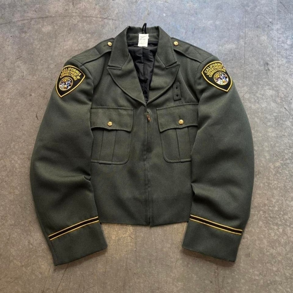 Vintage California Department of Corrections Military Style JacketYKK Brass Zip